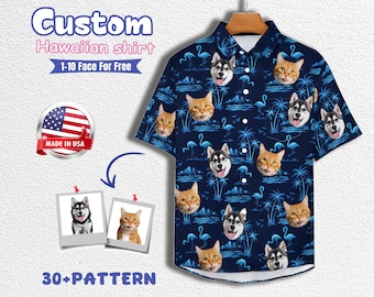 Custom Face Hawaiian Shirt, Personalized Men's Summer Aloha Shirt