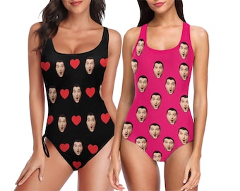 Custom Face Swimsuits,Personalized Bthing Suits，Face On Women Swimwear/Bikini Sets,Bachelorette Birthday Pool Party Gift,Vacation To Seaside