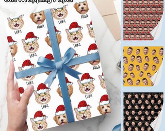 Custom Face Wrapping Paper, Personalized Photo Gift Wrap