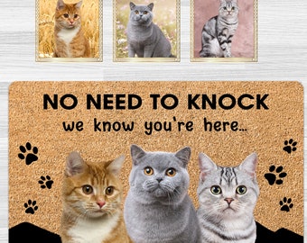Custom Pet Photo Doormat, Personalized Cat/Dog Welcome Mat