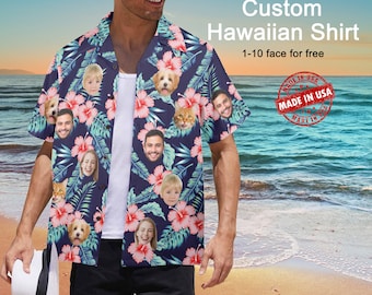 Custom Face Hawaiian Shirt, Personalized Photo Aloha Shirt