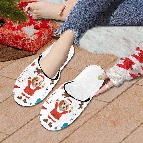 Custom Face Slippers Women's Slippers Indoor Warm House Shoes Personalized  All Over Print Christmas Slipper Custom Name Cotton Soft Slipper - Etsy