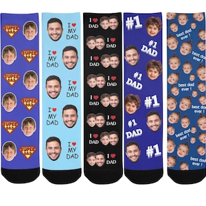 Custom Face Socks, Personalized Photo Socks, Father's Day Gift