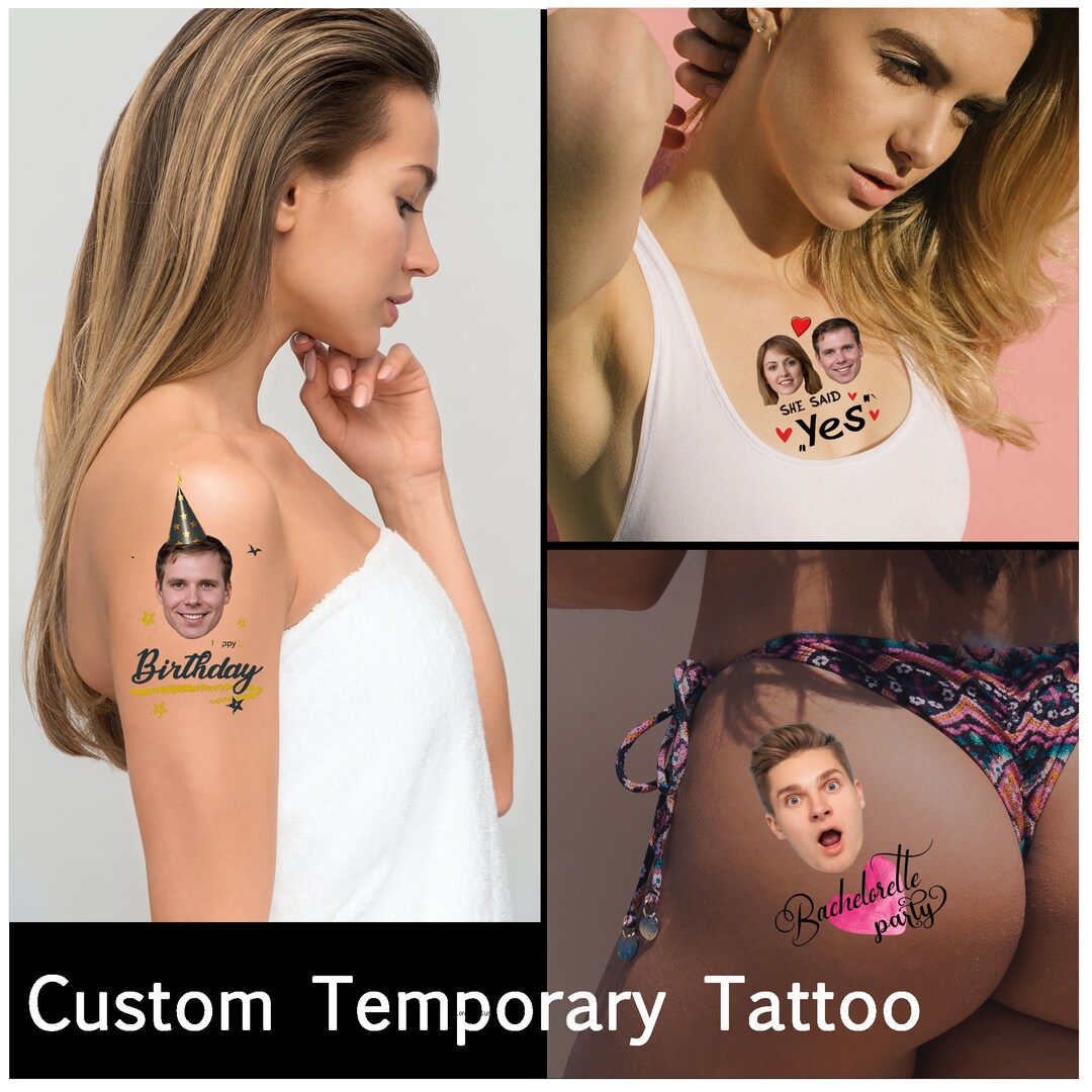 Custom Temporary Tattoo, Personalized Temporary Tattoo Birthday, Custom