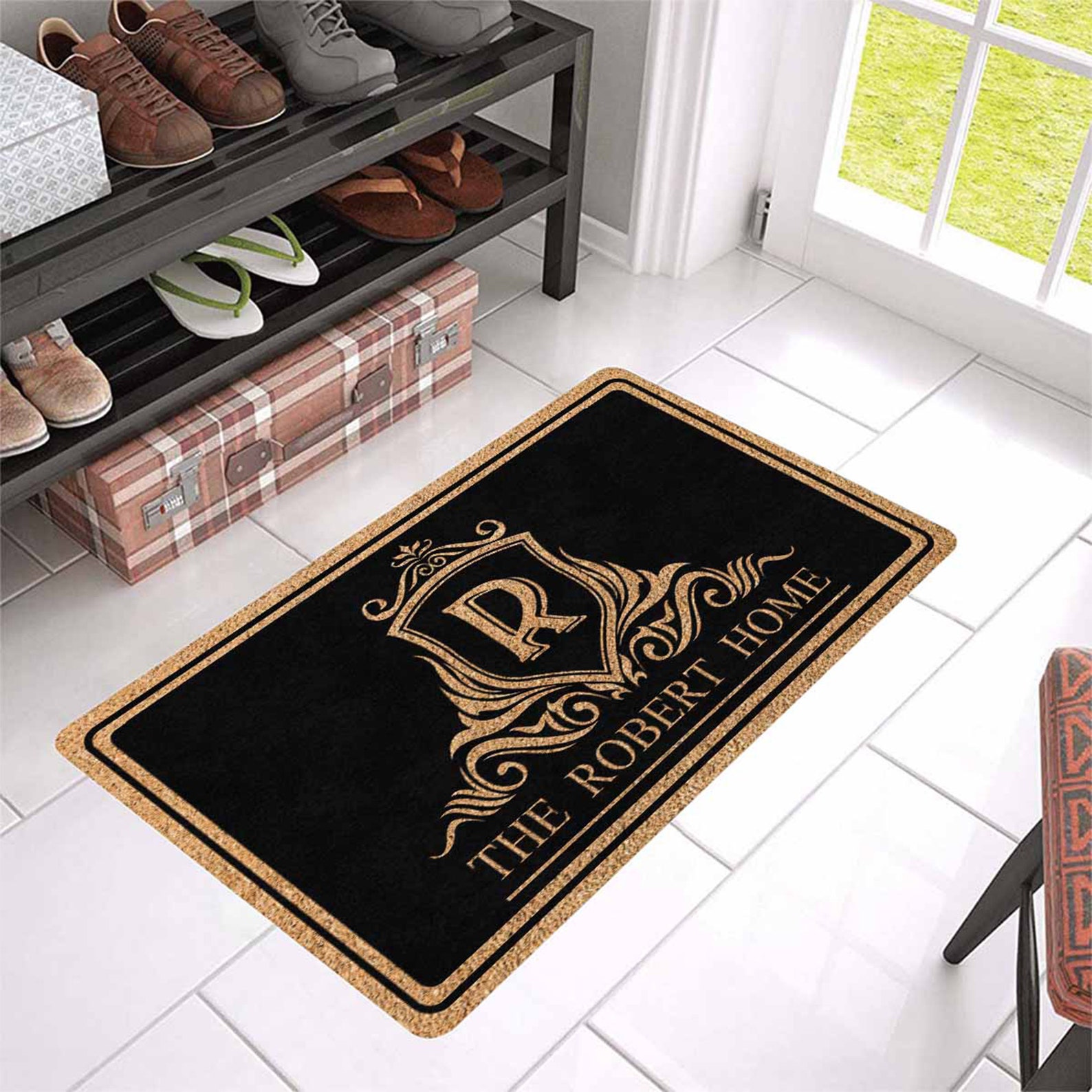 Custom Name Letter Doormat Custom Family Name Decor Rug Etsy