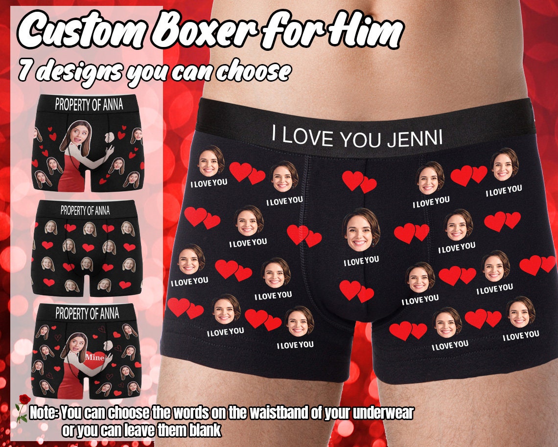 Best Deal for YFgohighhh Custom Boxers for Men with Face Black 38