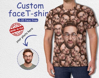 Custom Face T shirt for Men,Personalized Shirt for Kid,Photo Shirts,BF T-shirts,Women Picture Shirts,Family Shirts,Dog Face Tee,Short sleeve