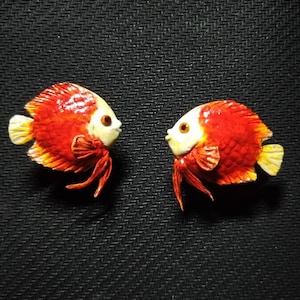 custom discus fish Earrings, custom pet earrings, Handmade Polymer Clay Fish Earrings, realistic earrings, fish jewelry, gift for her