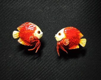 custom discus fish Earrings, custom pet earrings, Handmade Polymer Clay Fish Earrings, realistic earrings, fish jewelry, gift for her