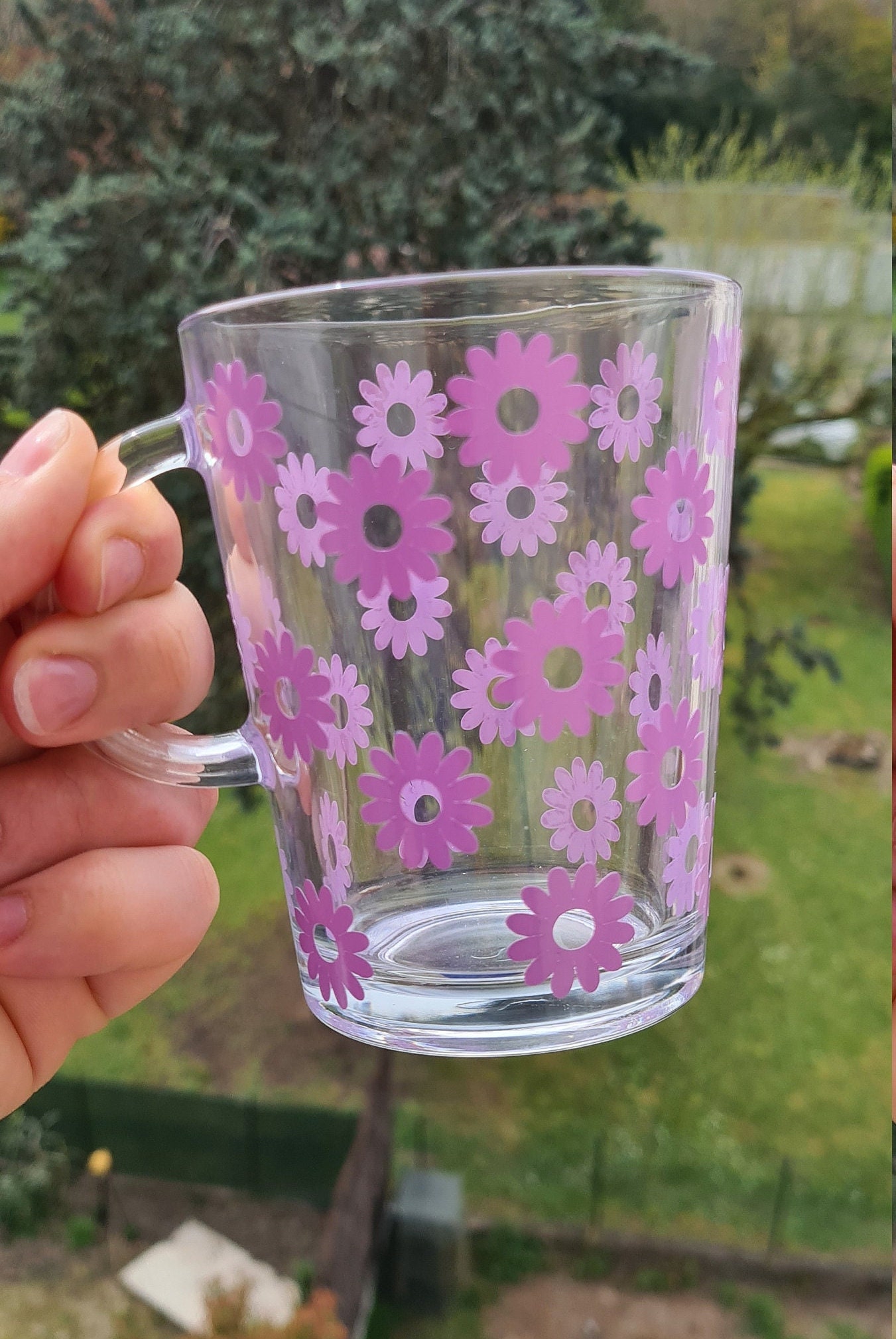 Verre Personnalisé avec Motif Marguerite