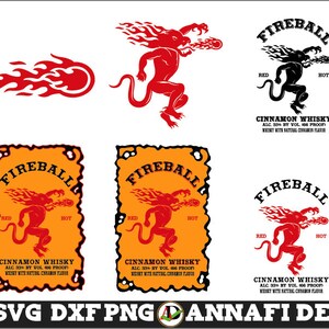 Fireball Whiskey labels SVG Vector Cri cut file Clipart | Etsy