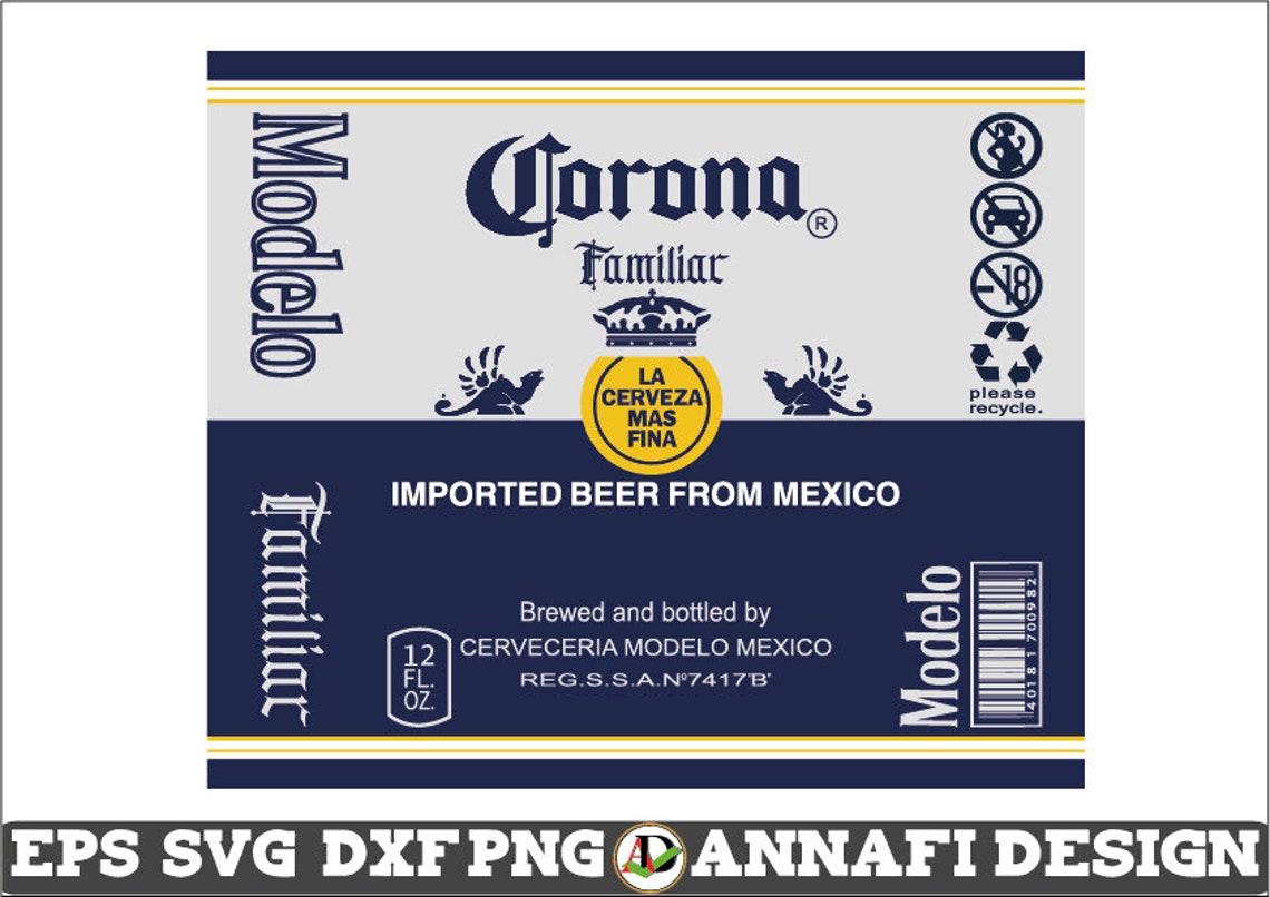 Corona Extra Label SVG Corona Familiar Label Svg Vector Cri | Etsy