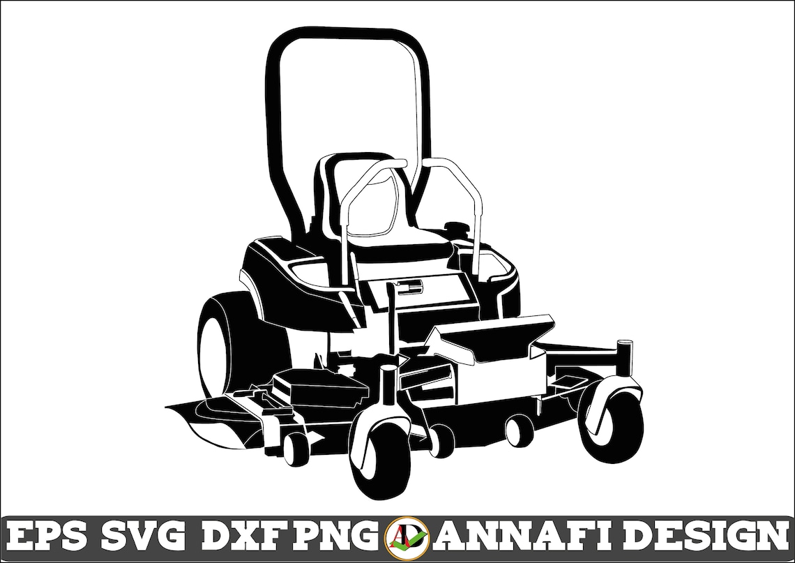 Zero Turn Lawn Mower Svg Png Eps Dxf Vector Silhouette Etsy | All in