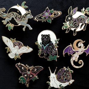 Celestial Forest - A Set of Enamel Pins and Stickers
