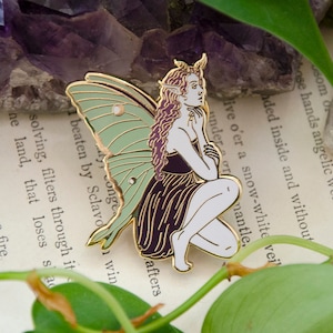 Luna Moth Fairy Enamel Pin