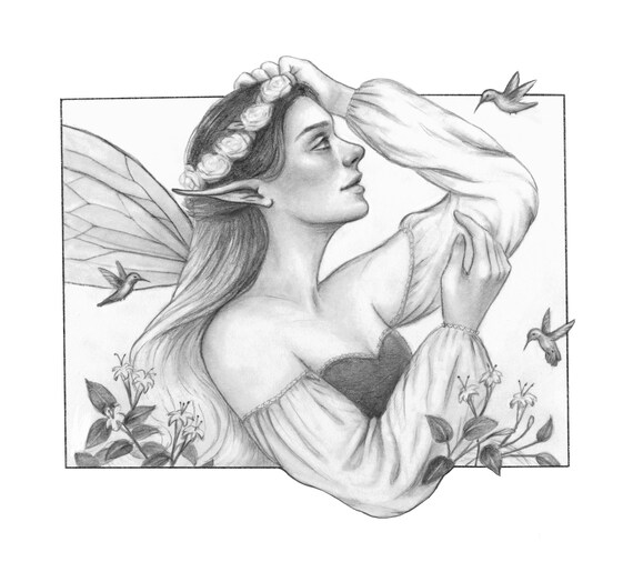 Fairy Fae Greetings Card - Jackalope (B&W) Fairy Fae Greetings Card - Jackalope (B&W)