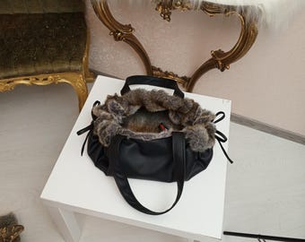 Transformatortasche für Hunde und Welpen Tragetuch für Chihuahua Malteser York Tragetasche mit Fell für Minihunde Welpentasche für kleine Hunde