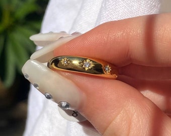 the estelle ring ~ gold plated stainless steel