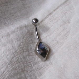 abalone shell ~ stainless steel ~ belly button jewellery