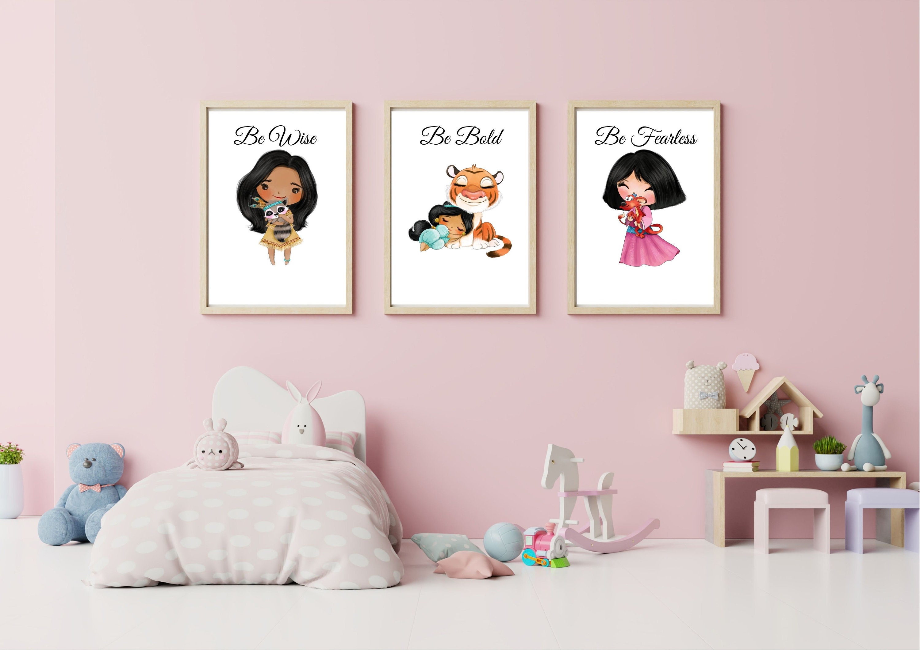 Princess Bedroom/Nursery Wall Print Set of 3 Princess Wall Etsy