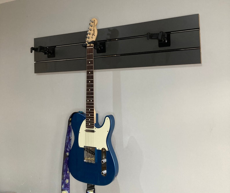 Guitar Hanger Anthracite Guitar Wall Rack Double Slat Wall Etsy