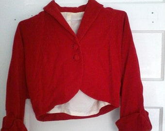 red bolero cardigan