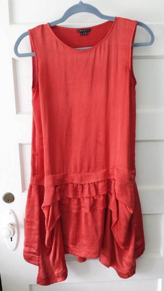 Coral Flapper, Dropped Waist Style Dress, Vintage… - image 1