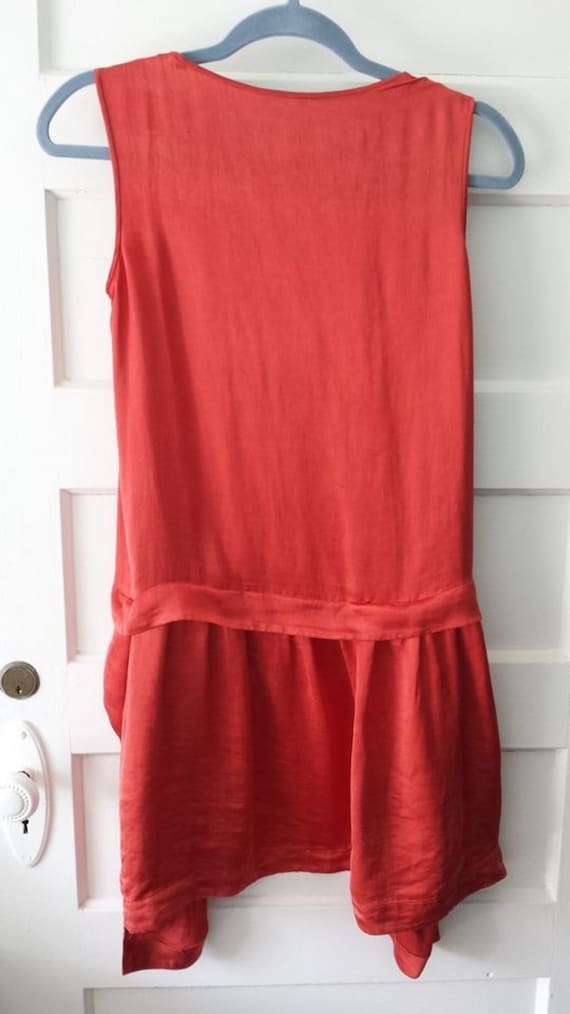 Coral Flapper, Dropped Waist Style Dress, Vintage… - image 2