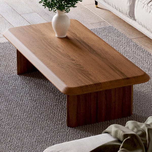 Mesa de centro Japandi - Mesa de centro de madeira - Mesa de centro exclusiva - Mesa de centro de carvalho maciço - Mesa de centro moderna - Mesa de centro para sala de estar