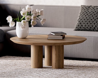 Round Coffee Table - Modern coffee table - Wood coffee table - Unique oak table - Original coffee table - Scandi coffee table