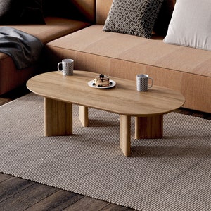 Modern coffee table - Oval coffee table - Unique coffee table - Solid oak coffee table - Coffee table for living room - Scandi coffee table