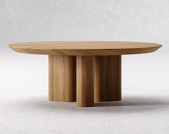 Modern Coffee Table - Round coffee table - Unique coffee table - Solid wood oak table - Original coffee table - Living room coffee table