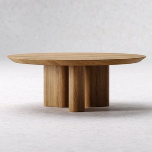 Modern Coffee Table - Round coffee table - Unique coffee table - Solid wood oak table - Original coffee table - Living room coffee table