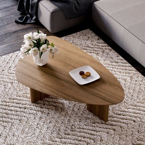 Aesthetic Coffee Table Unique coffee table Wood coffee table Solid oak coffee table Living room coffee table Scandi coffee table image 1