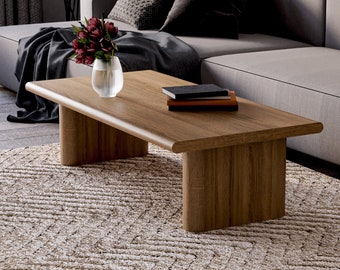 Wood Coffee Table - Modern coffee table - Unique coffee table - Oak table - Low center coffee table - Living room coffee table