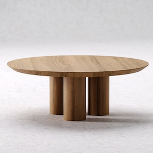 Round Coffee Table - Unique coffee table - Wood coffee table - Minimalist oak table - Original coffee table - Japandi coffee table