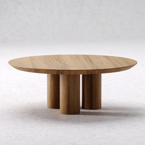 Round Coffee Table - Unique coffee table - Wood coffee table - Minimalist oak table - Original coffee table - Japandi coffee table