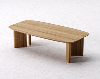 Oval coffee table - Solid oak coffee table - Unique coffee table - Large coffee table - Coffee table for living room - Scandi coffee table