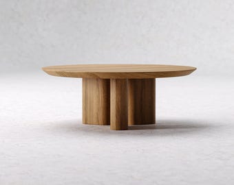 Modern Coffee Table - Round coffee table - Unique coffee table - Solid wood oak table - Scandinavian coffee table - Living room coffee table