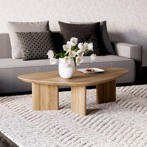 Aesthetic Coffee Table Unique coffee table Wood coffee table Solid oak coffee table Living room coffee table Scandi coffee table image 4