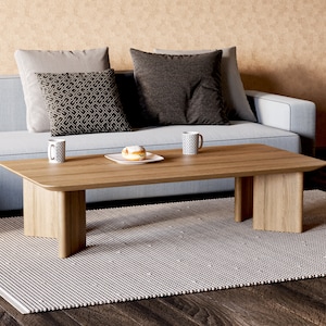 Modern Coffee Table Minimalist coffee table Wooden coffee table Unique coffee table Scandi coffee table Oak wood coffee table image 6