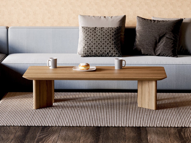 Modern Coffee Table Minimalist coffee table Wooden coffee table Unique coffee table Scandi coffee table Oak wood coffee table image 1