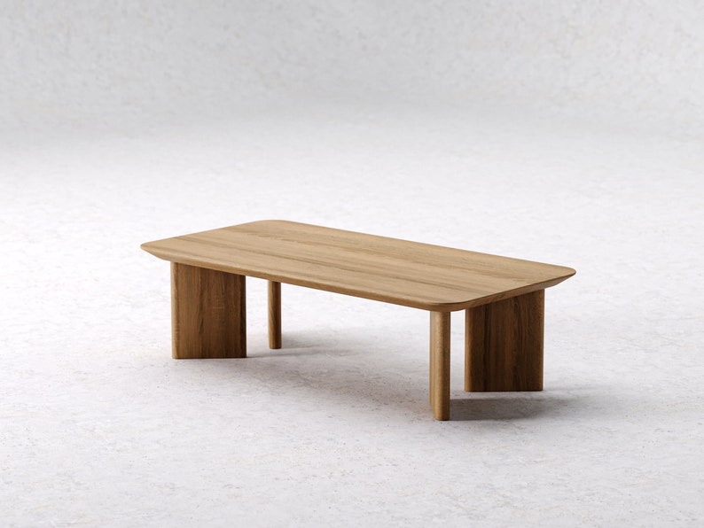 Modern Coffee Table Minimalist coffee table Wooden coffee table Unique coffee table Scandi coffee table Oak wood coffee table image 2