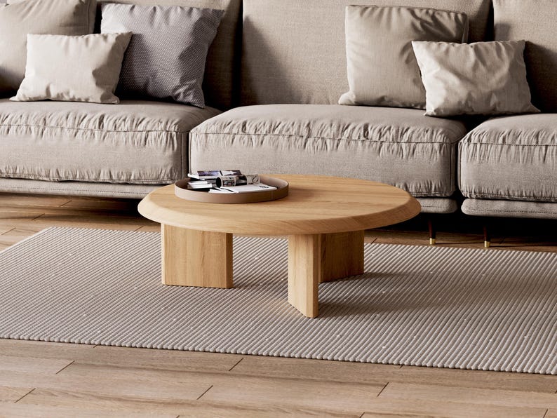 Modern Round Coffee Table - Solid Oak Table - Scandi Modern Design ...