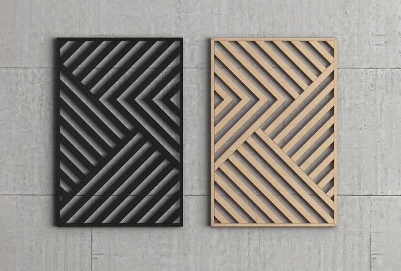 Modern Wood Wall Art Geometric Wood Wall Panels Geometric Etsy