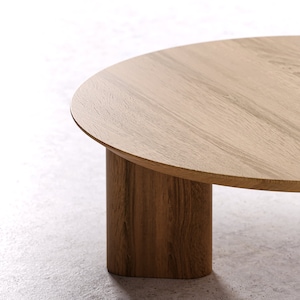 Modern Round Coffee Table Coffee table Wood coffee table Unique table Large coffee table Solid oak table Living room furniture image 3