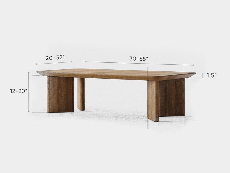 Modern Coffee Table Minimalist coffee table Wooden coffee table Unique coffee table Scandi coffee table Oak wood coffee table image 9