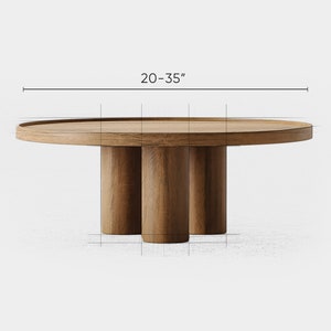 Aesthetic coffee table Round coffee table Unique coffee table Wood coffee table Minimalist oak table Japandi coffee table image 10