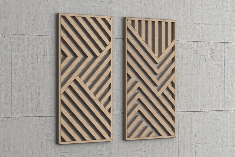 Wood Wall Art-geometrc Wood Art Dmensonal Md Century - Etsy