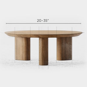 Modern Round Coffee Table Coffee table Wood coffee table Unique table Large coffee table Solid oak table Living room furniture image 8